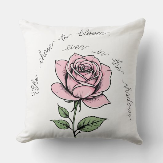 影の中でも開花を選んだ クッション (正面)