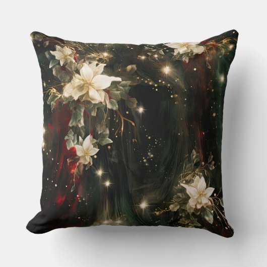 影の付いたクリスマスバレエ植物学 クッション (正面)