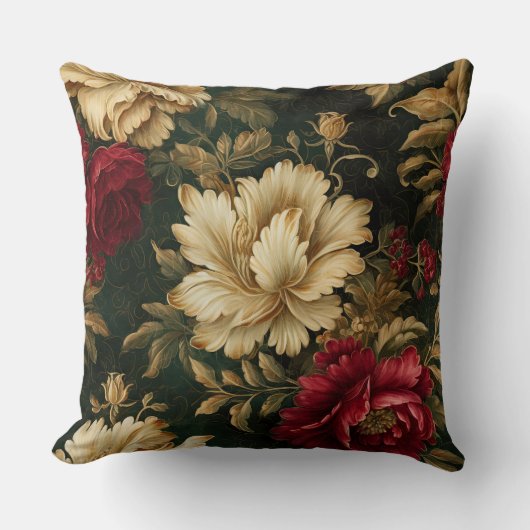 影の付いたクリスマスバレエ植物学 クッション (正面)