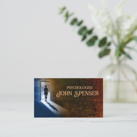 影の名刺に心理学者の男性 名刺 (スタンド正面)