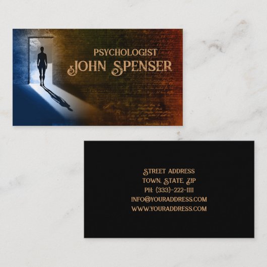 影の名刺に心理学者の男性 名刺 (正面/裏面)