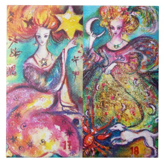 影の失ったタロット/月と星 タイル (正面)