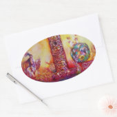 影の失った庭 楕円形シール (封筒)