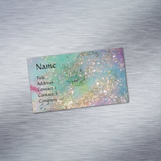 影の庭の青失ったい金ゴールドが輝く マグネット名刺 (インサイチュ)