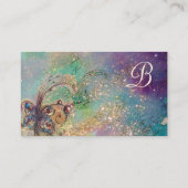 影の庭バタフライ失ったモノグラムティール（緑がかった色） 名刺 (裏面)