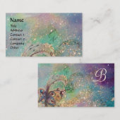 影の庭バタフライ失ったモノグラムティール（緑がかった色） 名刺 (正面/裏面)