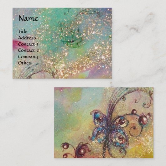 影の庭失った魔法バタフライプラントブルー 名刺 (正面/裏面)