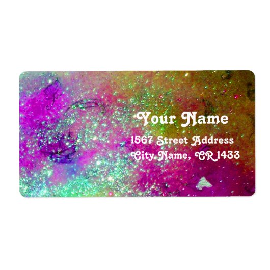 影の庭失った、ピンクティール（緑がかった色）ブルーパープル ラベル (正面)