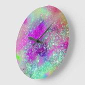 影の庭失った – ピンク紫バイオレット ラージ壁時計 (傾斜)