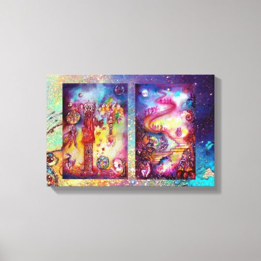 影の庭失った/神秘的な階段 キャンバスプリント (正面)