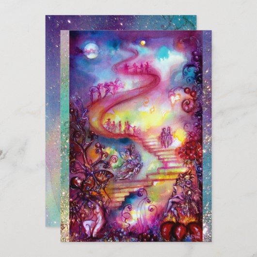 影の庭失った/神秘的な階段 案内状 (正面/裏面)