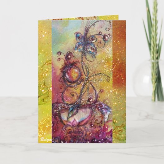 影の庭失った – 蝶の植物イエロー シーズンカード (正面)