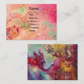 影の庭失った – 赤飛んでいる龍ピンク 名刺 (正面/裏面)