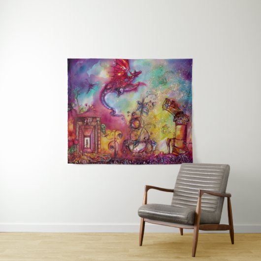 影の庭失った/赤飛んでいる龍 タペストリー (インサイチュ(横))