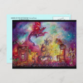 影の庭失った – 赤飛んでいる龍 ポストカード (正面/裏面)