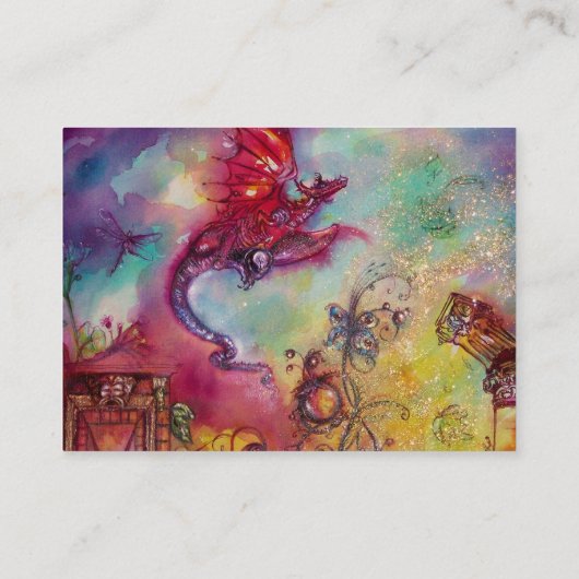 影の庭失った，騎士，馬，赤い龍 名刺 (裏面)