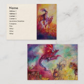 影の庭失った，騎士，馬，赤い龍 名刺 (正面/裏面)