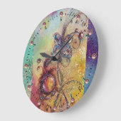 影の庭失った,魔法チョウ ラージ壁時計 (傾斜)