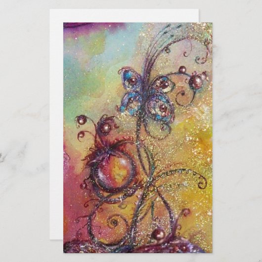 影の庭/失った魔法蝶の植物 便箋 (正面/裏面)