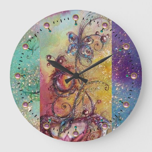 影の庭、失った魔法蝶 ラージ壁時計 (正面)