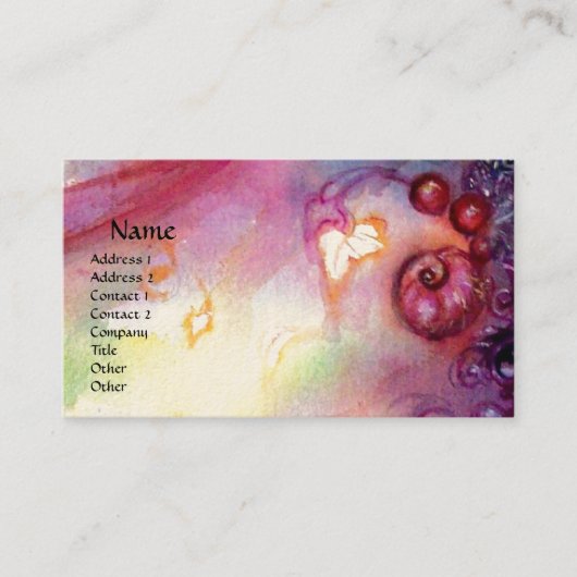 影の庭、神秘的な失った階段ピンクの赤 名刺 (正面)