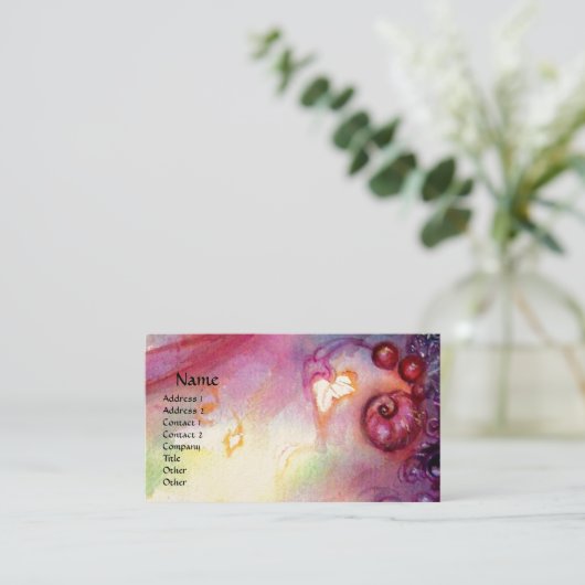 影の庭、神秘的な失った階段ピンクの赤 名刺 (スタンド正面)