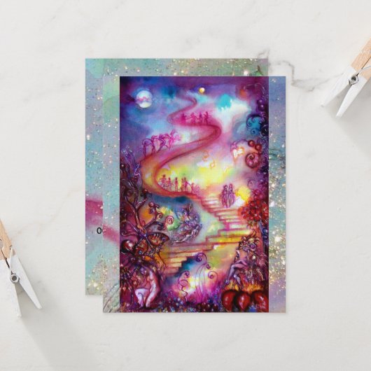 影の庭、神秘的な失った階段 招待状 (正面/裏面インサイチュ)