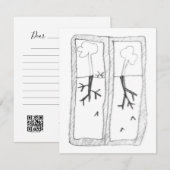 影の根っこを描いた絵 出欠カード (正面/裏面)