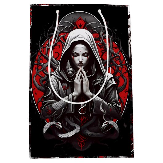 影の森のヘビの女司祭 ミディアムペーパーバッグ (正面)