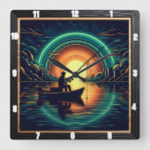 影の湖 スクエア壁時計 (正面)