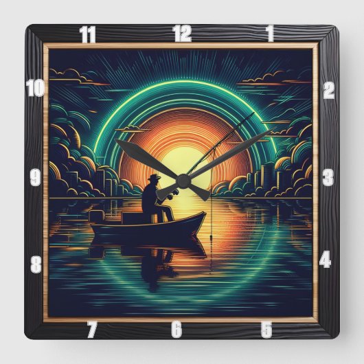 影の湖 スクエア壁時計 (正面)