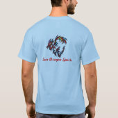 影の黒の日曜日の青いドラゴン Tシャツ (裏面)