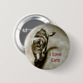 影を持つ虎猫猫、私は猫を愛します 缶バッジ (正面&裏面)
