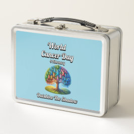 影を追い払う。世界がん日 メタルランチボックス