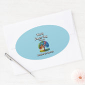 影を追い払う。世界がん日 楕円形シール (封筒)