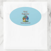 影を追い払う。世界がん日 楕円形シール (バッグ)