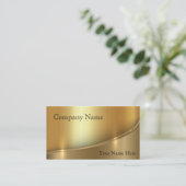 影エレガントの明るい金ゴールド名刺 名刺 (スタンド正面)