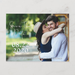 影付きの白いスクリプトを保存する | 2枚の写真 案内ポストカード