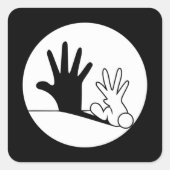 影姿うさぎ動物福祉動物愛好家 スクエアシール (正面)