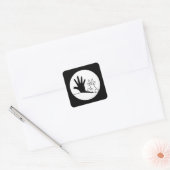 影姿うさぎ動物福祉動物愛好家 スクエアシール (封筒)