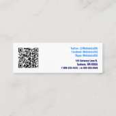 影響のQRコードの社会的なメディア・コンサルタント スキニー名刺 (裏面)