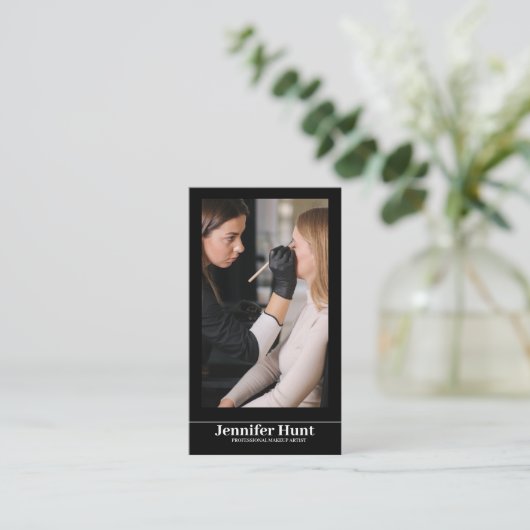 影響，ミニマルなソーシャルメディアのメイクアップアーティスト 名刺 (スタンド正面)