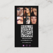 影響，ミニマルなソーシャルメディアのメイクアップアーティスト 名刺 (裏面)