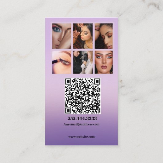 影響,ミニマルなソーシャルメディアのメイクアップアーティスト 名刺 (裏面)
