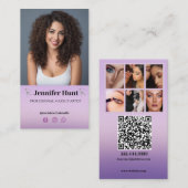 影響，ミニマルなソーシャルメディアのメイクアップアーティスト 名刺 (正面/裏面)