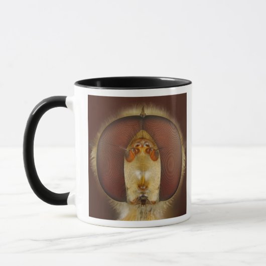 彷徨いのはえのヘッドおよび混合目 マグカップ (左)