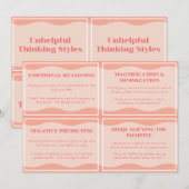 役に立たない思考パターン 現代的なピンクのカードセット3 招待状 (正面/裏面)