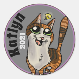 役に立つ勉強カスタム猫 ラウンドシール