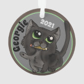 役に立つ勉強キャットカスタムオーナメント オーナメント (裏面)
