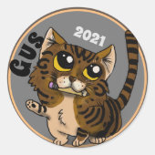 役に立つ勉強キャットカスタム ラウンドシール (正面)